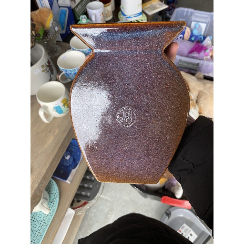 Margie’s Garden Ceramic Vase Blue Purple Iridescent Glaze Wabi-Sabi Style